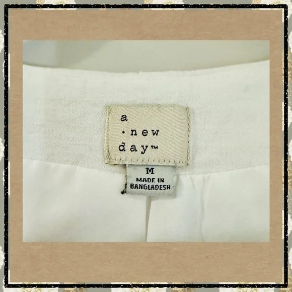 A New Day White Button Front Vest M Minimalist Tie Back Sleeveless Top - Picture 5 of 5